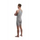 Adult Sleeveless Incontinence Bodysuit Anti-Strip Rear Zip - Grey